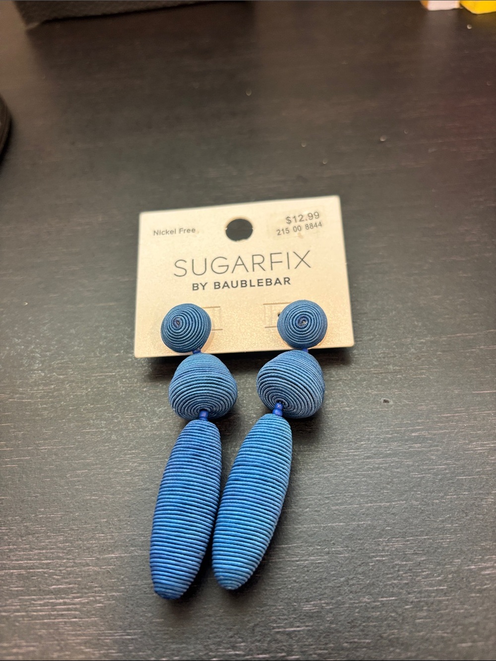 BaubleBar Sugarfix Blue Wrapped Drop Earrings